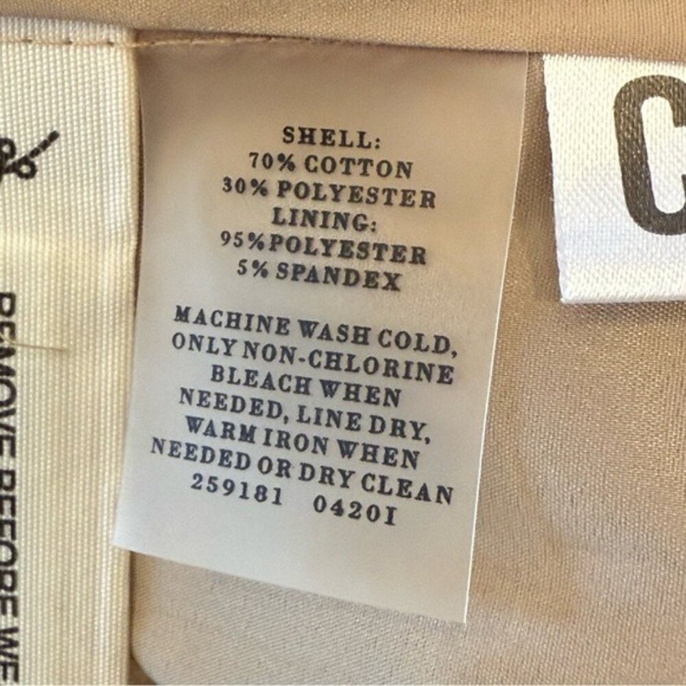 Ann Taylor Sleeveless Khaki Tan Cotton Blend Dress Size 10 Belted Pockets NWT - Picture 9 of 11